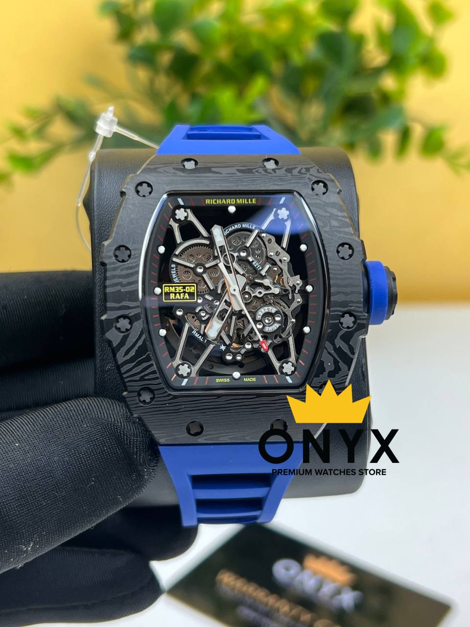 Richard Mille RM35-02 Rafael Nadal Carbon Fiber in Blue Strap