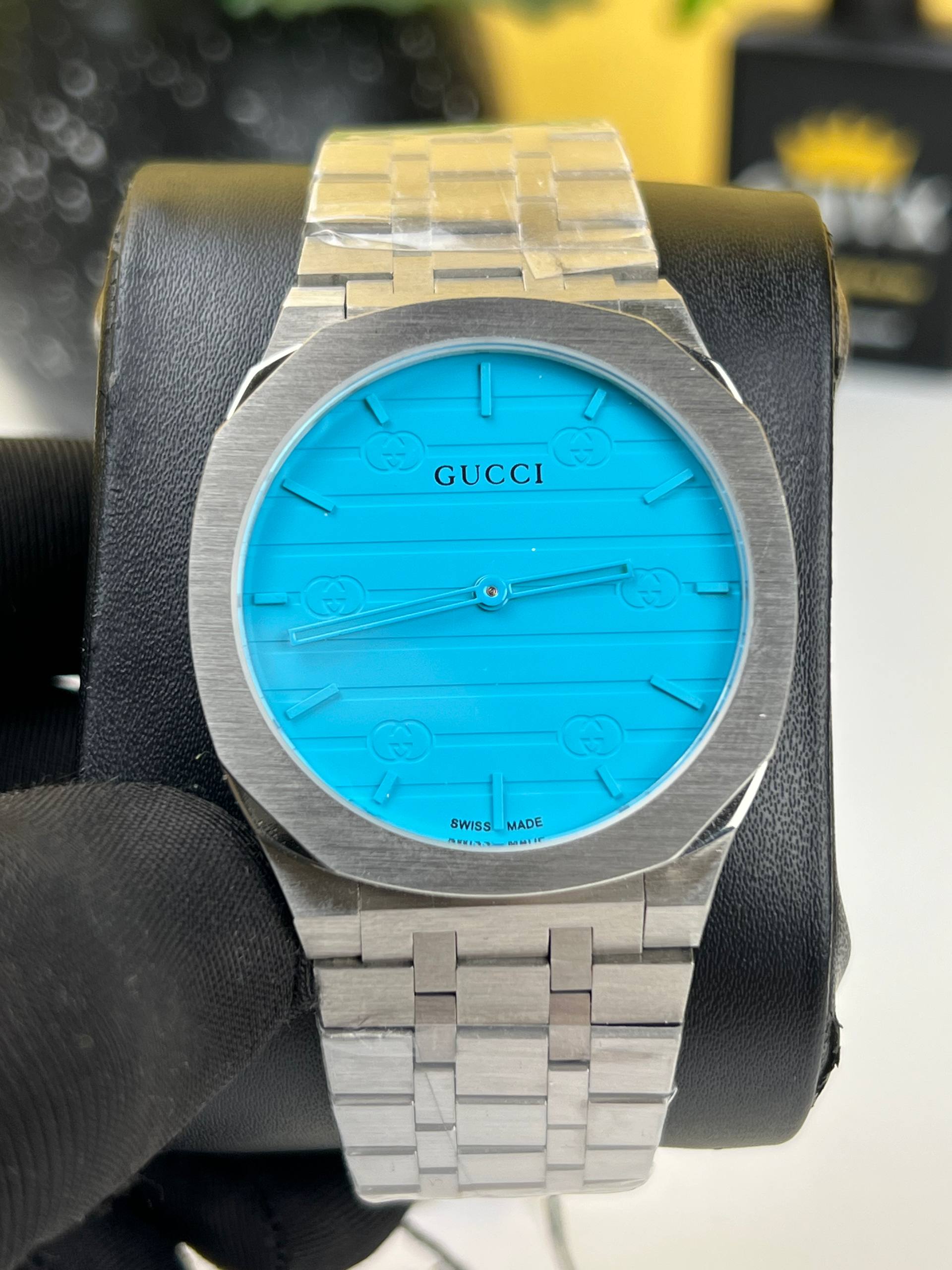 Gucci 25H Stainless Steel Blue Dial Ultra-thin 38mm - Quartz