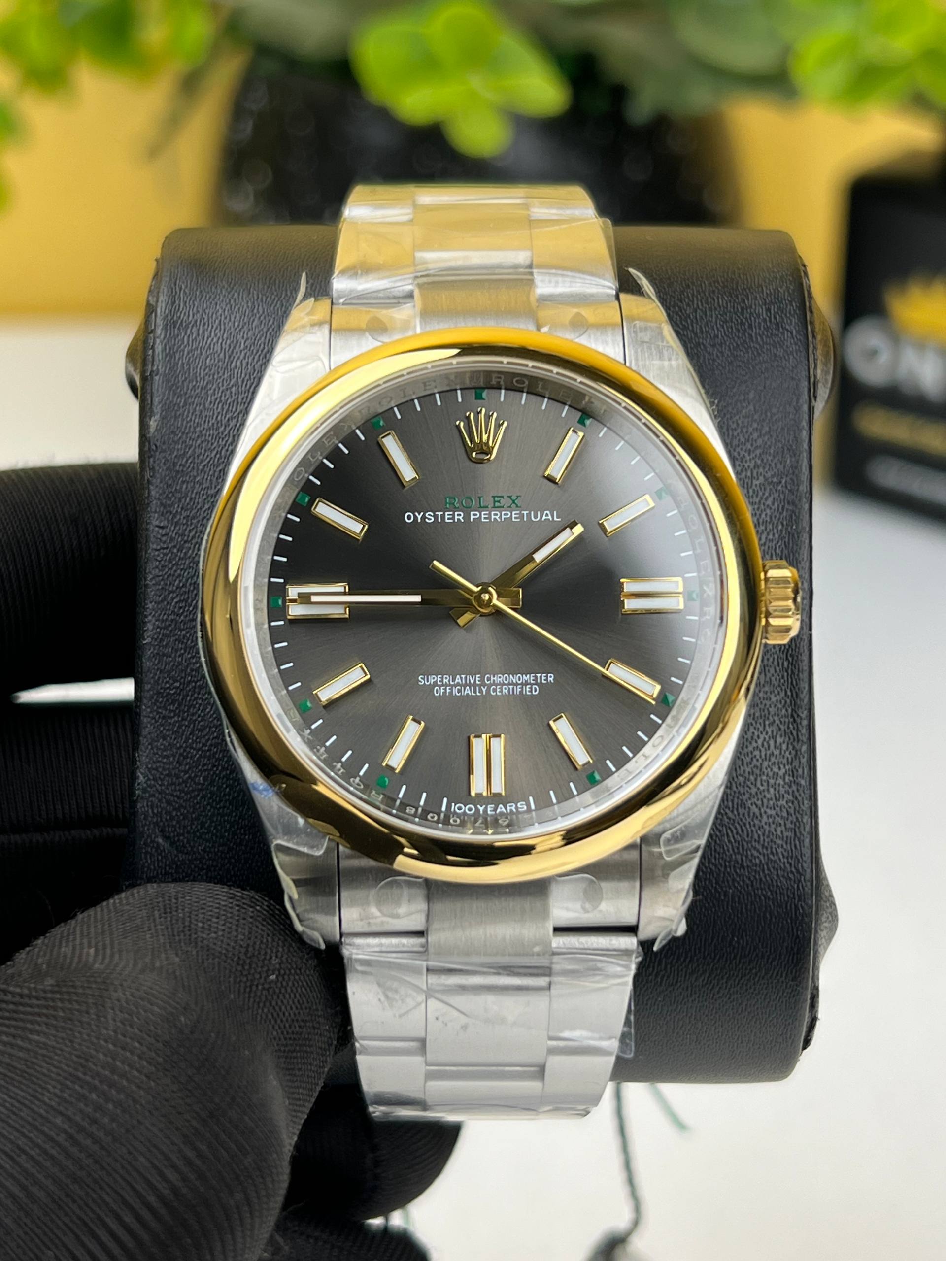 Rolex Oyster Perpetual Grey Dial 41mm - Swiss 3230 Movement - Onyx