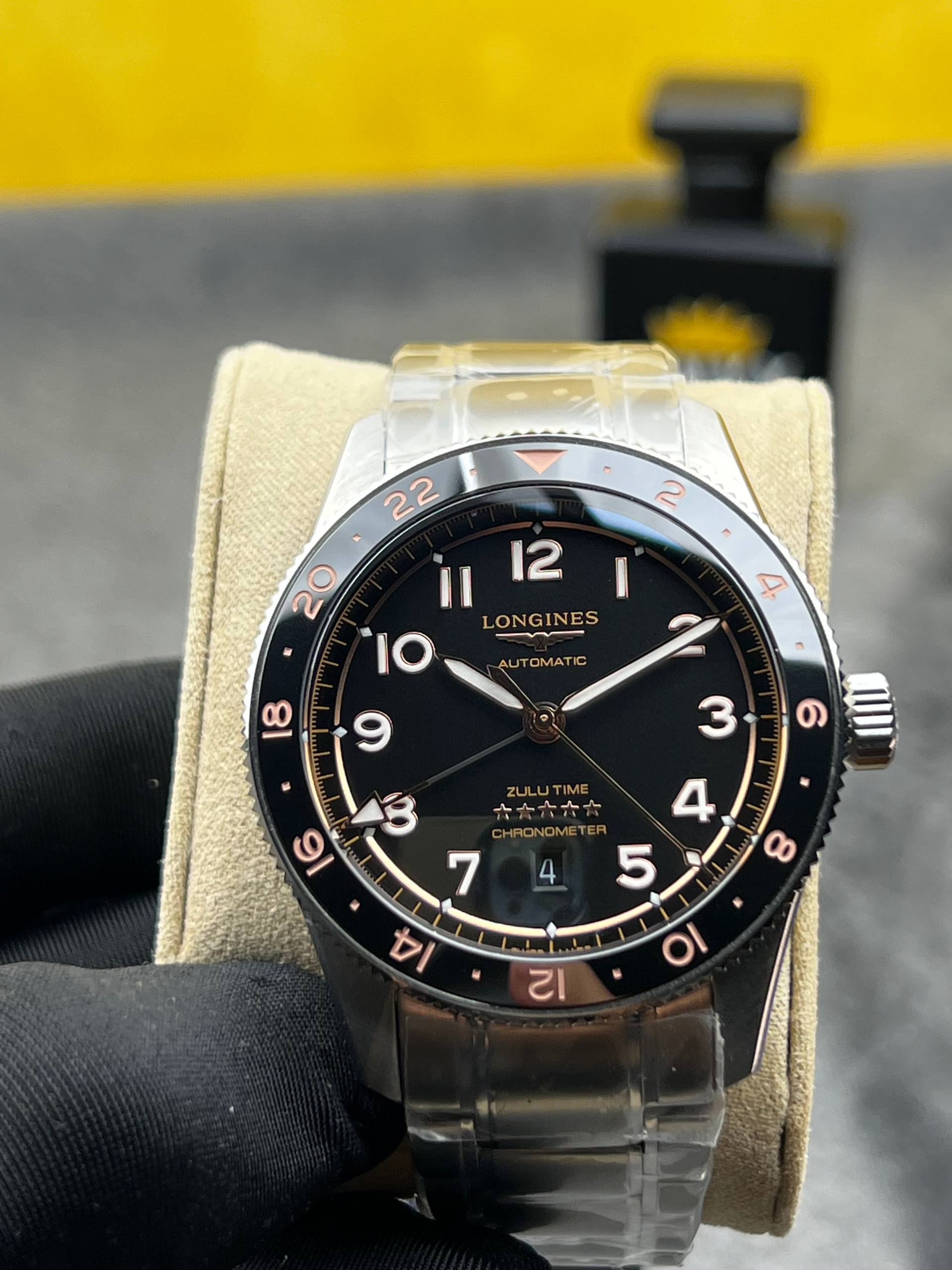 Longines Spirit Zulu Time GMT Black 42mm - Swiss Movement - Onyx Store